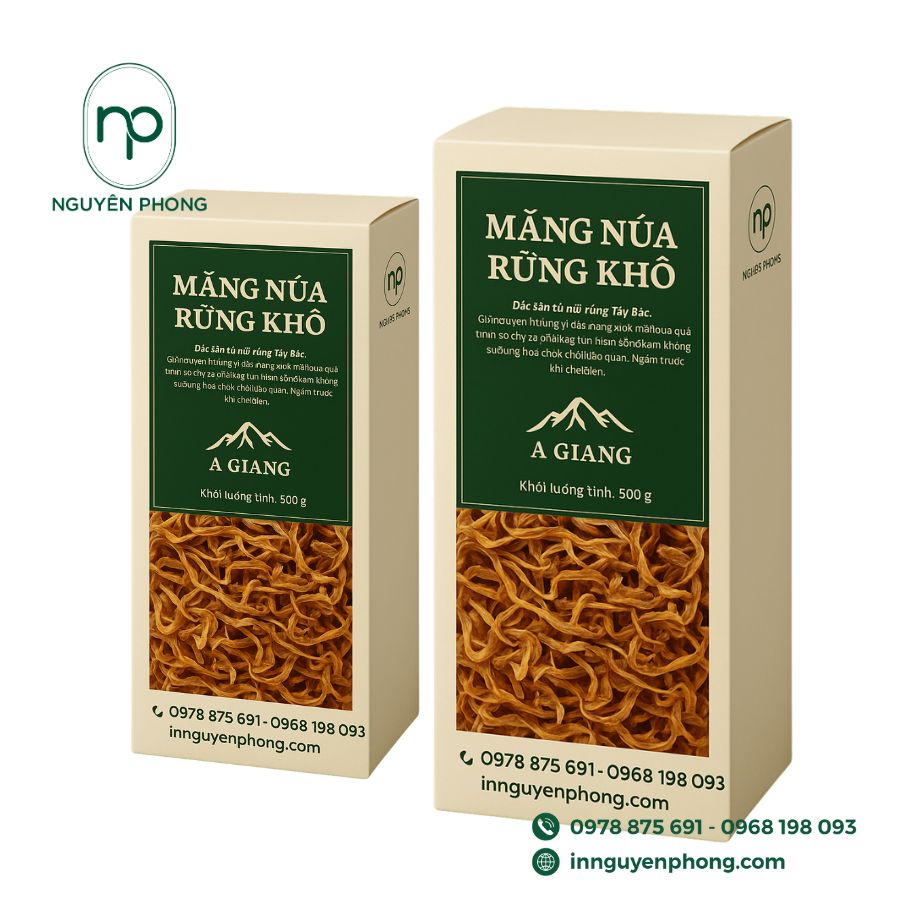 In hộp giấy đựng măng khô đẹp